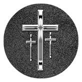 DAROUND 517 SL SH BK Silver 3 Crosses Shimmer Black Background